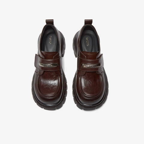 百思图2025秋季新款商场同款牛津鞋时尚学院风女单鞋CV178CM5