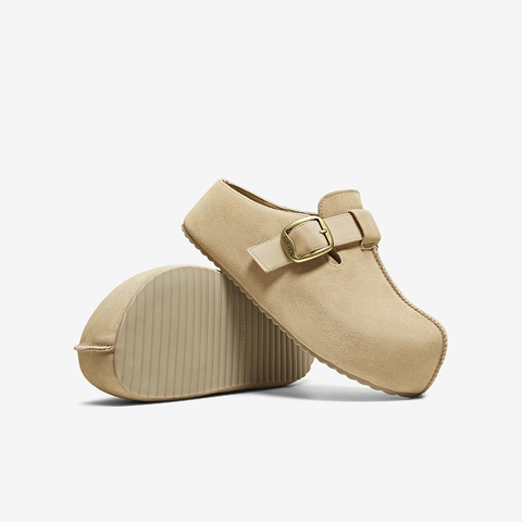 百思图2025秋季新款勃肯鞋时尚复古户外休闲女拖鞋E7332CH5