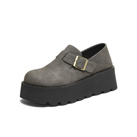 百思图2025秋季新款勃肯鞋时尚简约休闲厚底女单鞋B8710CM5