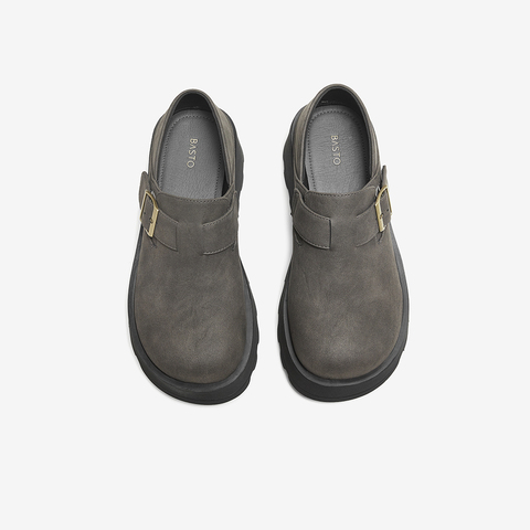 百思图2025秋季新款勃肯鞋时尚简约休闲厚底女单鞋B8710CM5