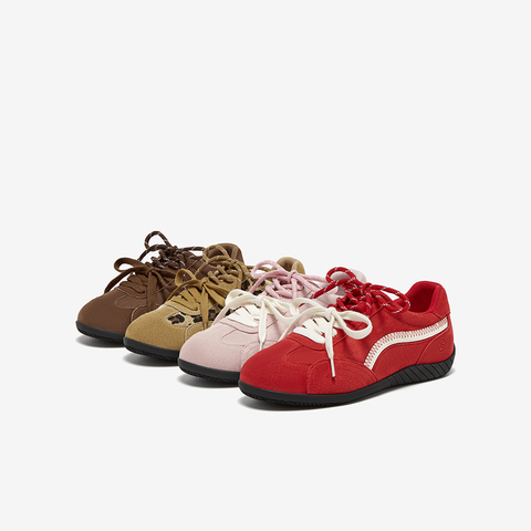 百思图2025秋季新款德训鞋时尚复古街头潮流女运动休闲鞋D3552CM5