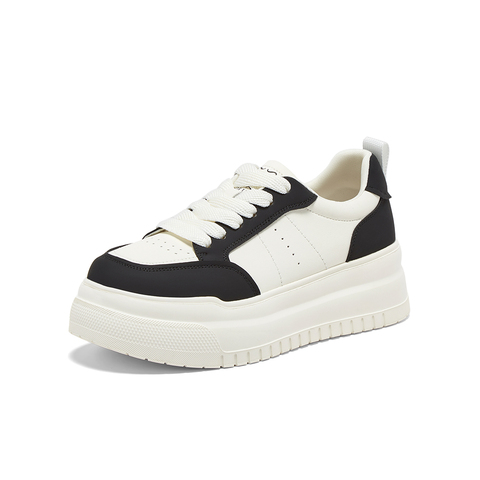 百思图2025秋季新款板鞋时尚潮流街头运动女休闲鞋W1011CM5