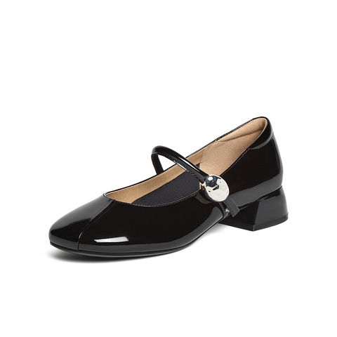 百思图2025秋季新款玛丽珍鞋时尚简约学院风女单鞋RD21RCQ5