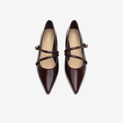 百思图2025秋季新款商场同款玛丽珍鞋时尚潮流尖头女单鞋F5083CQ5