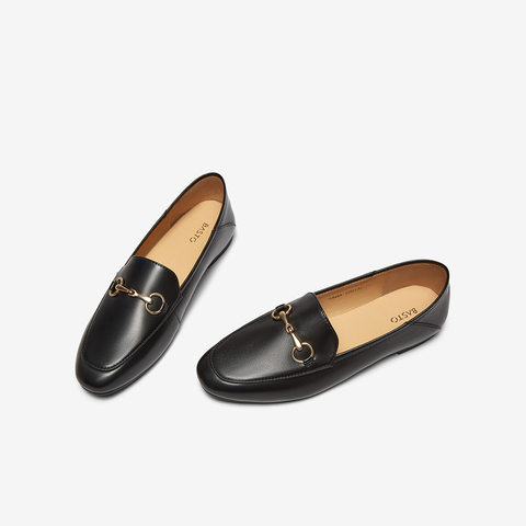 百思图2025秋季新款乐福鞋时尚简约通勤平跟女单鞋C5268CA5