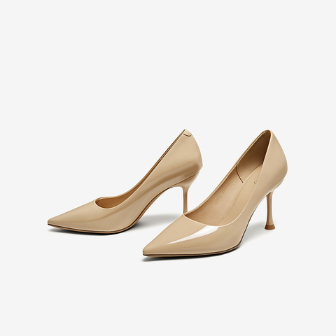 百思图2025秋季新款时尚简约通勤细高跟尖头浅口女单鞋F3212CQ5
