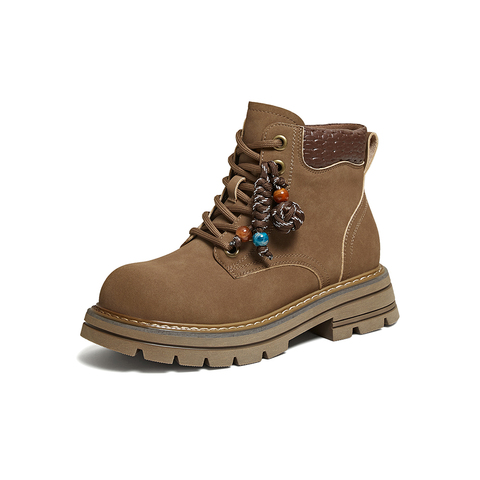 百思图2025冬季新款商场同款工装马丁靴时尚潮流女短靴D3720DD5