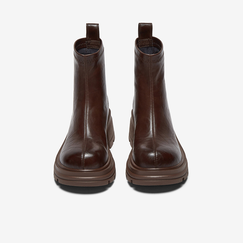 百思图2025冬季新款商场同款时装靴时尚通勤粗跟女短靴F2061DD5