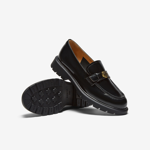 百思图2025秋季新款乐福鞋时尚潮流复古学院风女单鞋C5871CA5