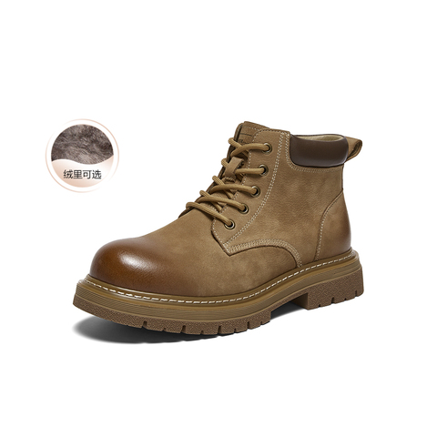 百思图2025冬季新款商场同款马丁靴时尚户外运动男短靴WF512DD5