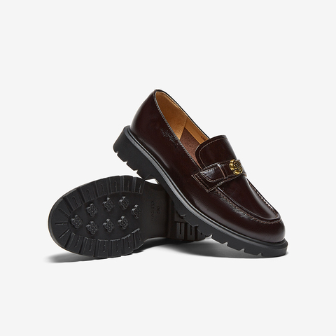 百思图2025秋季新款乐福鞋时尚潮流复古学院风女单鞋C5871CA5