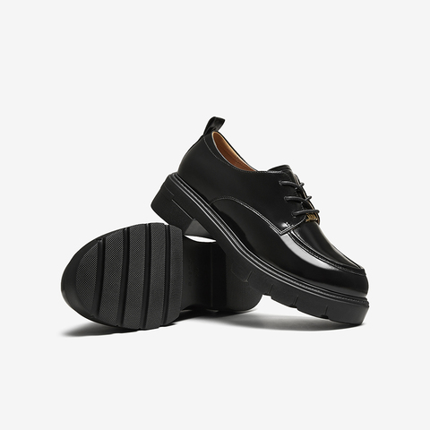 百思图2025秋季新款牛津鞋时尚潮流学院风粗跟女单鞋UUJ03CM5