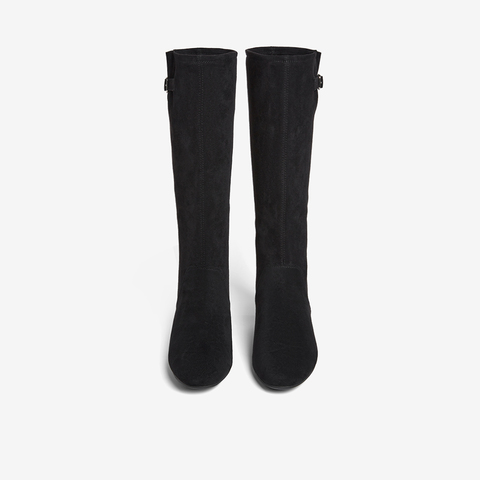 百思图2025冬季新款西部靴时尚简约复古潮流女长靴F2101DC5