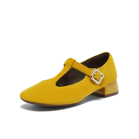 百思图2025秋季新款玛丽珍鞋简约时尚通勤浅口女单鞋BN687CA5
