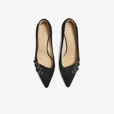 百思图2025秋季新款浅口单鞋时尚简约通勤细高跟尖头女鞋AQ352CQ5