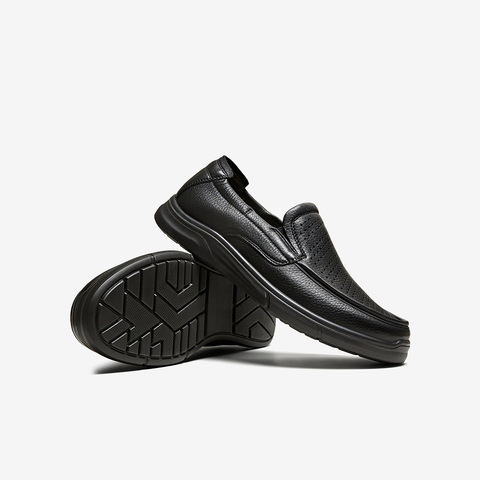 百思图2025夏季新款简约商务通勤乐福鞋圆头男休闲皮鞋60619BM5