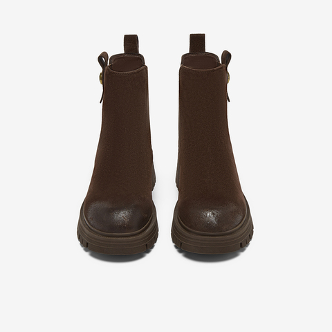 百思图2025冬季新款商场同款切尔西靴时尚潮流女短靴ULW04DD5