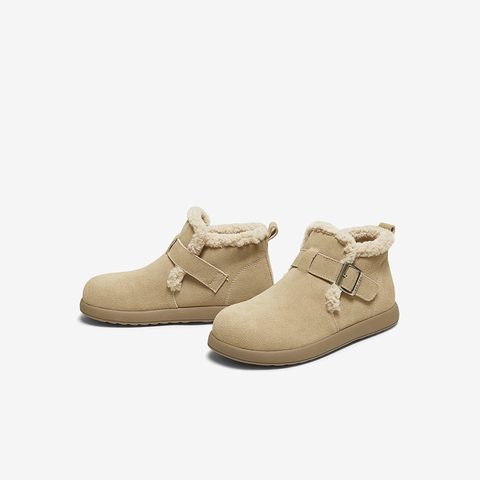 百思图2025冬季新款毛毛鞋棉鞋时尚户外休闲女短靴D3397DD5