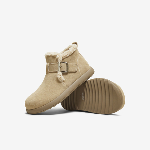 百思图2025冬季新款毛毛鞋棉鞋时尚户外休闲女短靴D3397DD5