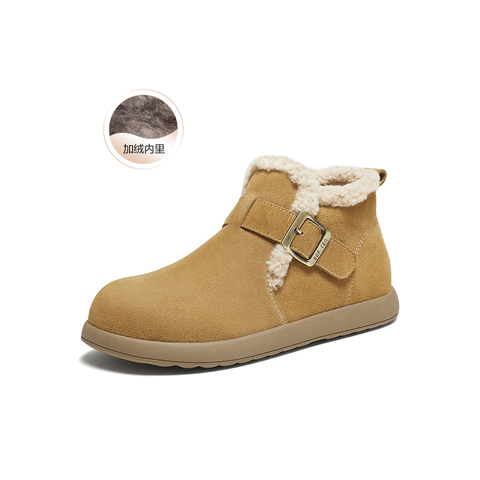 百思图2025冬季新款毛毛鞋棉鞋时尚户外休闲女短靴D3397DD5