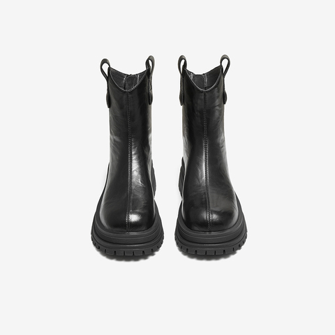 百思图2025冬季新款商场同款时装靴时尚简约女中靴BV011DZ5