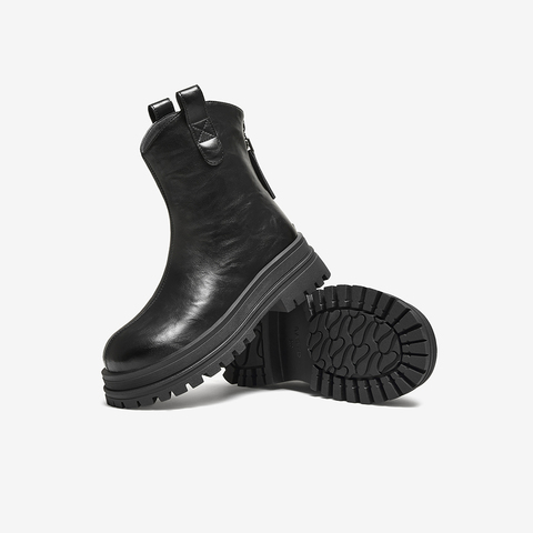 百思图2025冬季新款商场同款时装靴时尚简约女中靴BV011DZ5