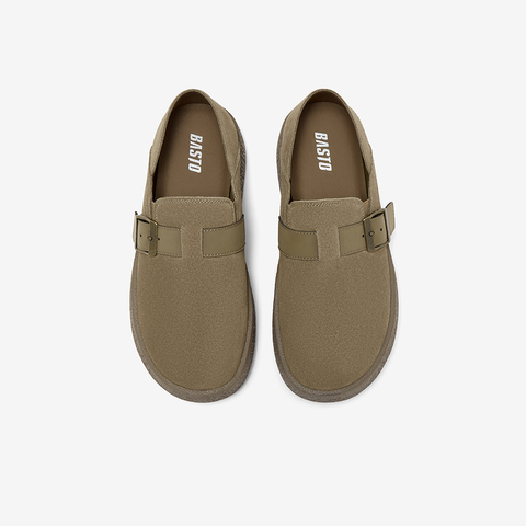 百思图2025秋季新款勃肯鞋时尚潮流复古休闲厚底男单鞋FCP02CM5