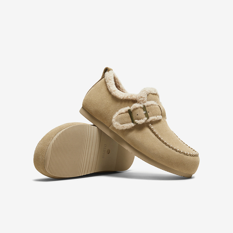 百思图2025冬季新款商场同款勃肯鞋时尚休闲加绒女单鞋L7728DM5