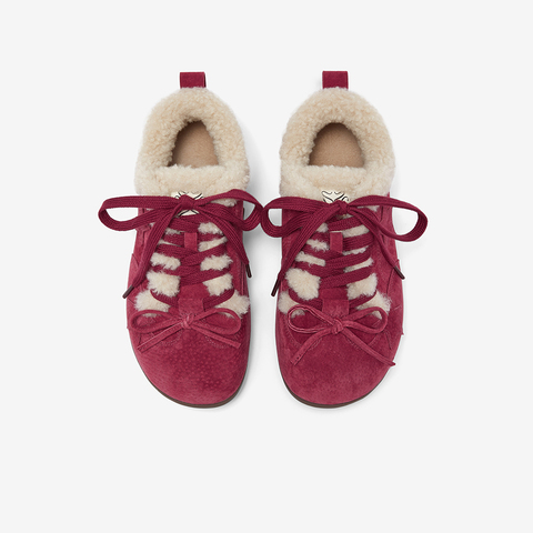 百思图2025冬季新款德训鞋时尚复古休闲运动加绒女鞋A2507DM5