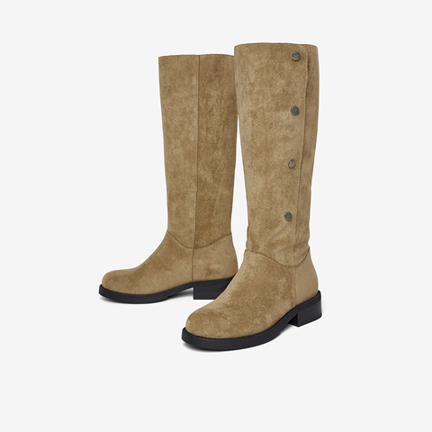 百思图2025冬季新款西部靴时尚复古潮流通勤女长靴UXM03DG5