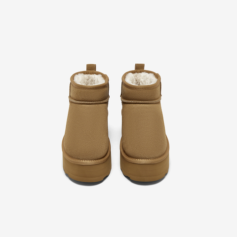 百思图2025冬季新款雪地靴时尚简约户外休闲女短靴N8095DD5