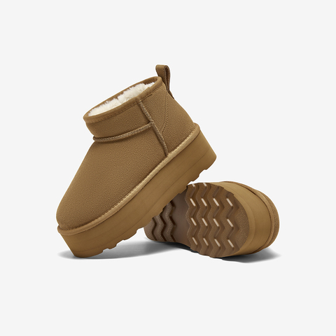 百思图2025冬季新款雪地靴时尚简约户外休闲女短靴N8095DD5