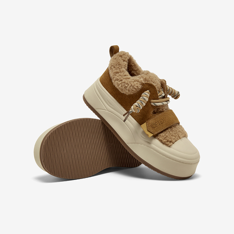 百思图2025冬季新款商场同款板鞋时尚运动加绒女休闲鞋E8017DM5