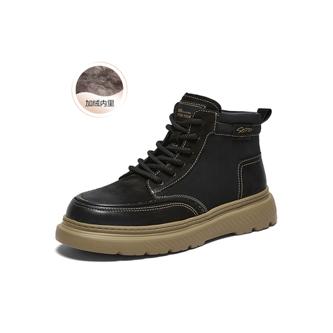 百思图2025冬季新款商场同款工装马丁靴时尚户外男短靴W9025DD5
