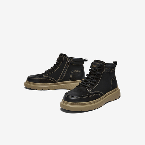 百思图2025冬季新款商场同款工装马丁靴时尚户外男短靴W9025DD5
