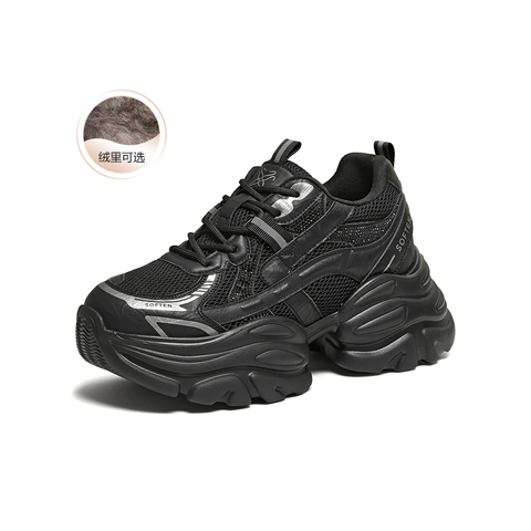 百思图2025冬季新款商场同款老爹鞋时尚运动女休闲鞋B8161DD5