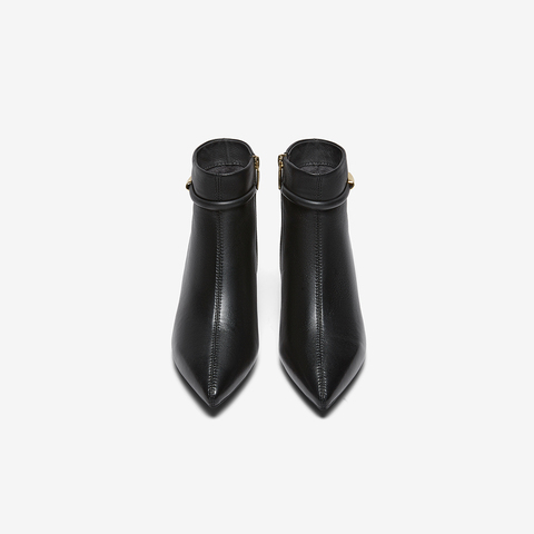 百思图2025冬季新款商场同款时装靴简约细跟尖头女短靴K5035DD5