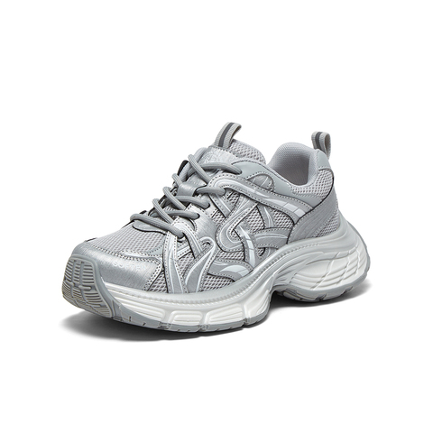 百思图2025秋季新款老爹鞋潮流街头运动厚底增高女休闲鞋D5916CM5