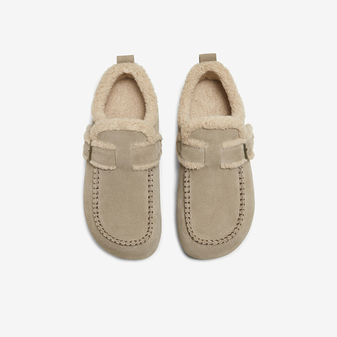 百思图2025冬季新款商场同款勃肯鞋时尚休闲加绒女单鞋L7728DM5