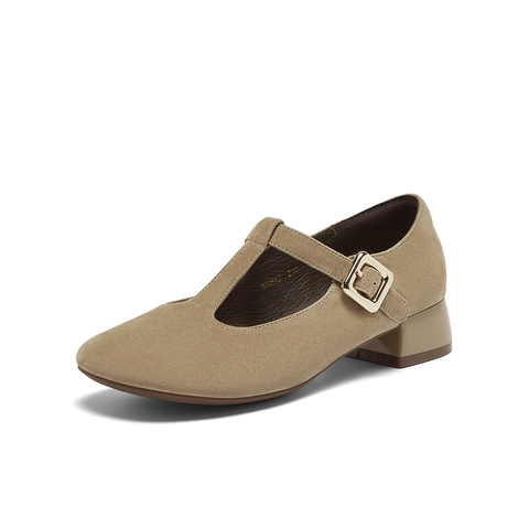 百思图2025秋季新款玛丽珍鞋简约时尚通勤浅口女单鞋BN687CA5