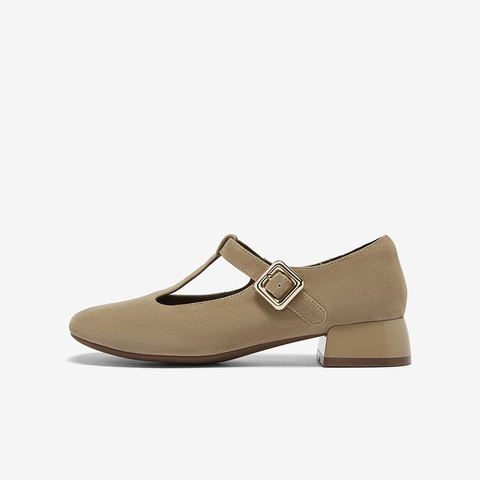 百思图2025秋季新款玛丽珍鞋简约时尚通勤浅口女单鞋BN687CA5