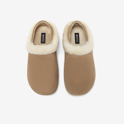 百思图2025冬季新款勃肯鞋时尚户外休闲加绒女单鞋W6709DM5