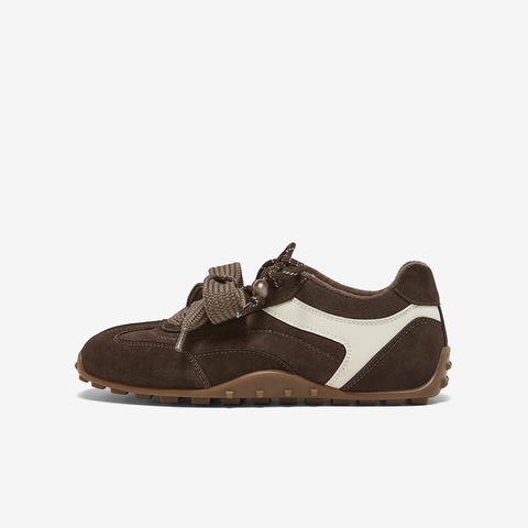 百思图2025秋季新款商场同款德训鞋时尚复古运动女休闲鞋A9012CM5