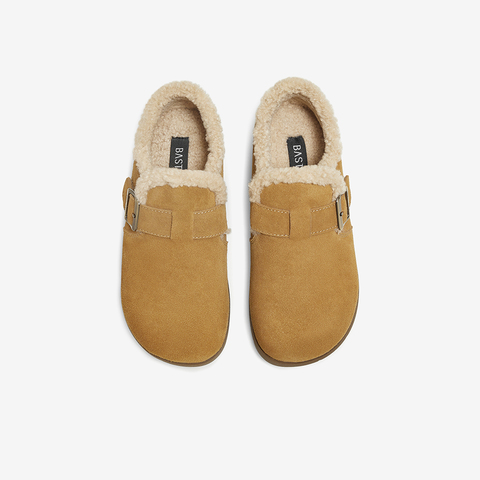 百思图2025冬季新款商场同款勃肯鞋时尚休闲加绒女单鞋D3565DM5