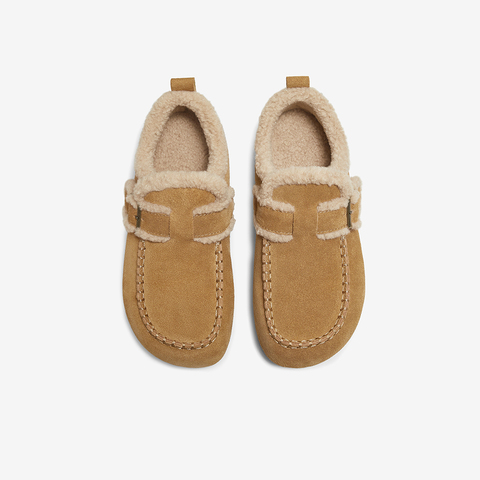 百思图2025冬季新款商场同款勃肯鞋时尚休闲加绒女单鞋L7728DM5