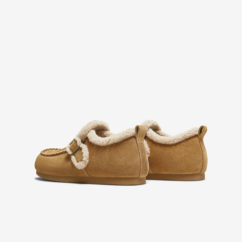 百思图2025冬季新款商场同款勃肯鞋时尚休闲加绒女单鞋L7728DM5