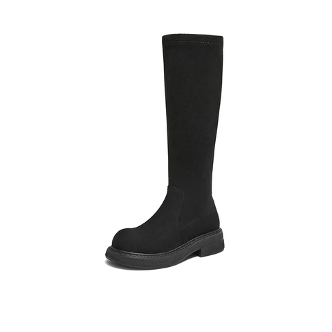 百思图2025冬季新款商场同款弹力靴时尚潮流街头女长靴B8111DG5