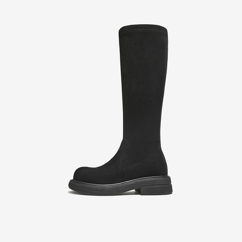 百思图2025冬季新款商场同款弹力靴时尚潮流街头女长靴B8111DG5