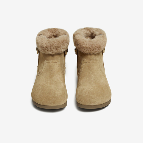 百思图2025冬季新款雪地靴简约时尚户外休闲女短靴F1061DD5