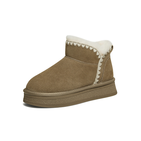 百思图2025冬季新款雪地靴时尚户外休闲保暖女短靴N8091DD5